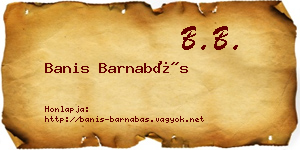 Banis Barnabás névjegykártya